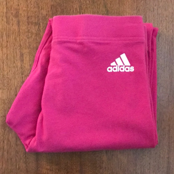 Adidas Magenta Slim Fit Leggings with White Logo - Picture 5 of 5